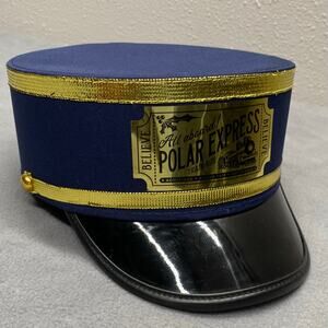 Fun Costumes Train Conductor Polar Express Hat Kids Blue Christmas Cosplay